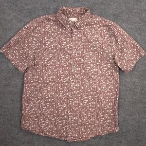 Katin Shirt Mens XL Mauve Geometric Print AOP Short Sleeve Button Up Casual